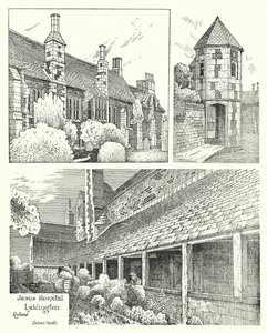 Jesus Hospital, Lyddington, Rutland (gravering) af Sidney Heath