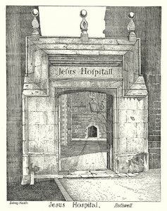 Jesus Hospital, Rothwell (gravering) af Sidney Heath