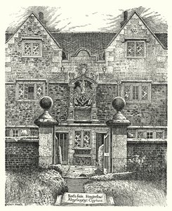 North Side, Hungerford Almshouses, Corsham (gravering) af Sidney Heath