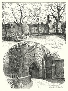 Sherburn Hospital, Durham (gravering) af Sidney Heath