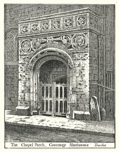 The Chapel Porch, Greenway Almshouses, Tiverton (gravering) af Sidney Heath