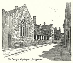 The Penrose Almshouses, Barnstaple (gravering) af Sidney Heath