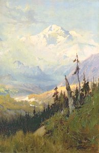 An Autumn Day, Mt. McKinley (olie på lærred) af Sidney Laurence