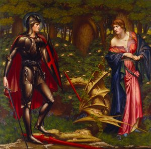 St. George and the Dragon (olie på lærred) af Sidney Meteyard