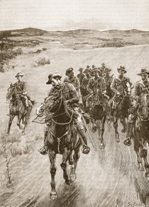 På sporet af Lobengula, 1893, illustration fra 