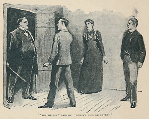 Din skurk! sagde han. Hvor er min datter, 1892 af Sidney Paget