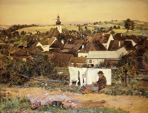 Oberosterreichisches Dorf (Øvre Østrigsk landsby) af Sidonie Springer