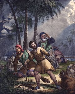 Kristus meddelte de jødiske hyrder (farve litho) af Siegfried Detler Bendixen