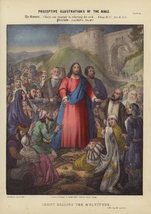 Kristus helbreder mængden (farvet indgravering) af Siegfried Detler Bendixen