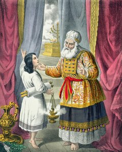 Eli spørger Samuel angående visionen, fra en bibel trykt af Edward Gover af Siegfried Detler Bendixen