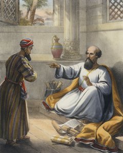 Elisa og Gehazi (farvet gravering) af Siegfried Detler Bendixen