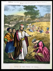 Ruth in the Field of Boaz, fra en bibel trykt af Edward Gover, 1870