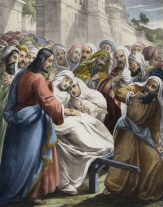 Søn af Enken af Nain opvokset til live (farvet gravering) af Siegfried Detler Bendixen