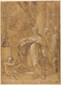 San Carlo Borromeo tilbeder et billede af Jomfruens fødsel