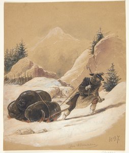 Mand med slæde af Sigmund Ferdinand Ritter von Perger