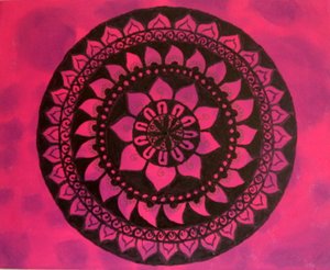 Mandala i pink og lilla af Sil A