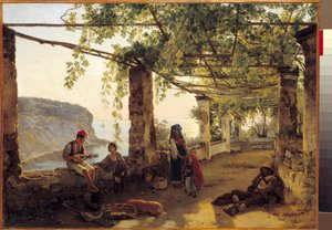 Landskab nær Sorrento på Amalfikysten Maleri af Silvestre Shchedrine (1791-1830) 1826