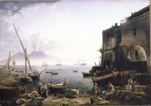 Udsigt over Napoli, Santa Lucia-dæmningen