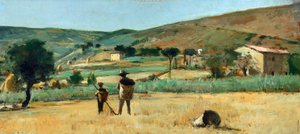 Landskab med bønder, af Silvestro Lega