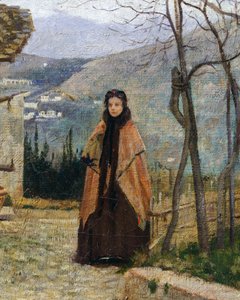 Besøget, af Silvestro Lega, detalje