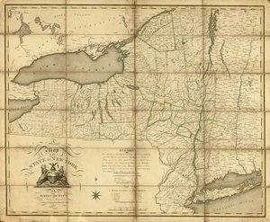 Et kort over staten New York. LOC 74696138 af Simeon De Witt