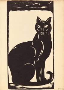 Sort kat (træsnit) af Simon Albert Bussy