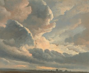 Studie af skyer med solnedgang nær Rom
