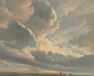 Undersøgelse af skyer med solnedgang nær Rom