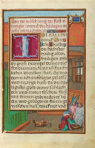 Kant med Abraham, der vasker fødderne på de tre engle af Simon Bening