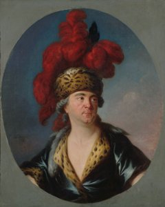 Portræt af Henri-Louis Lekain 1728-1778 som Djengis Khan i stykket..., slutningen af 1750