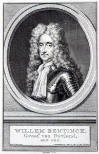 William Bentinck, 1. jarl af Portland, graveret af Jacobus Houbraken efter en original af Robert Williams af Simon Du Bois