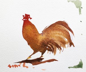 Cockrel 2, 2020 (arbejde på papir) af Simon Fletcher