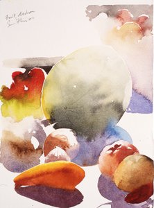 Frugt, Aschau, 2000 (akvarel) af Simon Fletcher