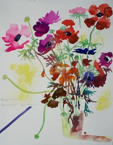 Ranunkel  anemoner, 2010 (akvarel) af Simon Fletcher