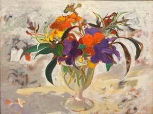 Streptocarpus  geranium (oliemaleri) af Simon Fletcher