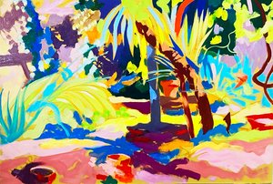 Vild sommer (olie på plade) af Simon Fletcher
