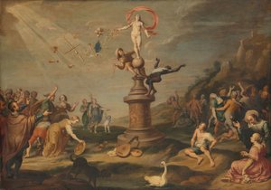 Gudinden Fortuna skænker sine gaver af Simon Flocquet (attributed to)