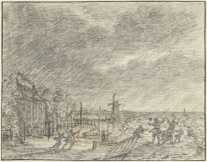 Kraftig storm og oversvømmelse ved Halfweg, 15. november 1775 af Simon Fokke