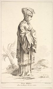 Dona Mitilena, fra Samling af forskellige udenlandske figurer Opfundet af F. Bouche..., 1700-tallet.