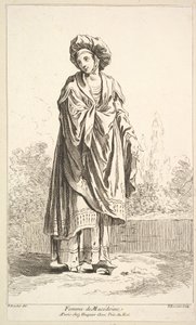Kvinde fra Makedonien, fra Recueil de forskellige udenlandske figurer Opfundet af F. B..., 1700-tallet.