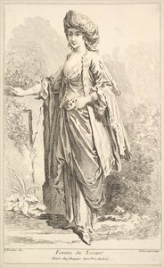 Woman of the Levant, fra Samling af forskellige udenlandske figurer Opfundet af F. Bouc..., 1700-tallet.