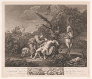 Lignelse om den barmhjertige samaritaner Den barmhjertige samaritaner (titel på objekt)