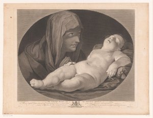 Maria med sovende Kristus Jomfru Maria og spædbarnet Jesus (titel på objekt)