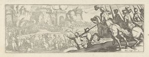 Cavaleristen bestormen een stadsmuur Cavalry (serietitel) Faecvnda hvad er den elskede af Phaebus og den taknemmelige Florentia til mænd af ivrig geni, nok er vist af pvgnas, enthea ved kraften af ​​de bryster, som Mercury udskårne den garvede klient (seri af Simon Frisius