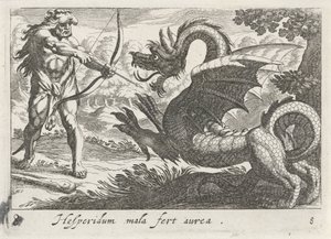 Herkules dræber dragen Ladon af Simon Frisius