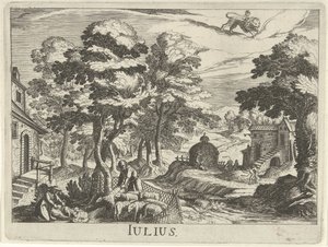 juli Julius (titel på objekt) Tolv måneder (serietitel) af Simon Frisius