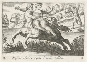 Nessus forsøger at bortføre Deïanira af Simon Frisius