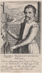 Portræt af Adam Elsheimer af Simon Frisius