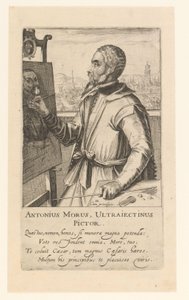 Portræt af Anthonio Moro af Simon Frisius
