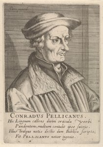 Portræt af Conrad Pellican af Simon Frisius